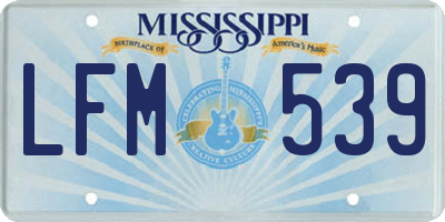 MS license plate LFM539