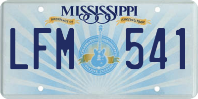 MS license plate LFM541