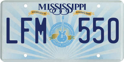 MS license plate LFM550