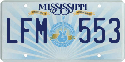 MS license plate LFM553