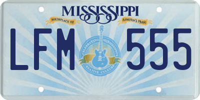 MS license plate LFM555