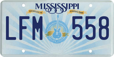 MS license plate LFM558