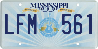 MS license plate LFM561