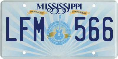 MS license plate LFM566