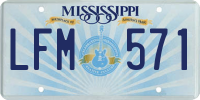 MS license plate LFM571