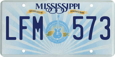 MS license plate LFM573