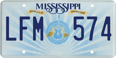 MS license plate LFM574