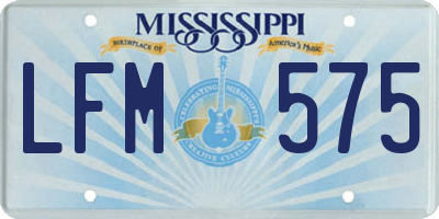 MS license plate LFM575