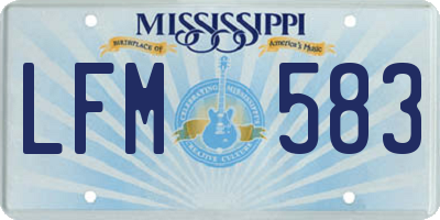 MS license plate LFM583