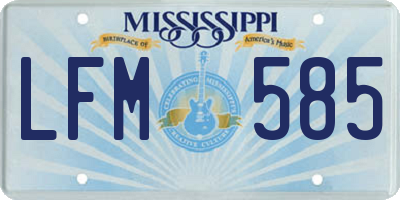 MS license plate LFM585