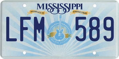 MS license plate LFM589