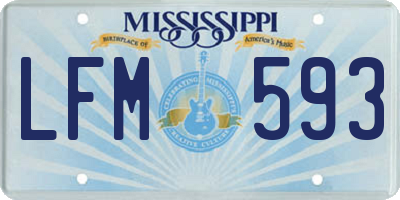 MS license plate LFM593