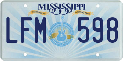 MS license plate LFM598