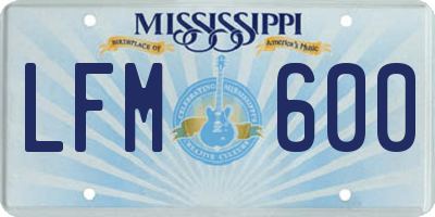 MS license plate LFM600
