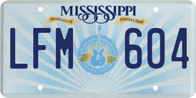 MS license plate LFM604