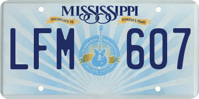 MS license plate LFM607
