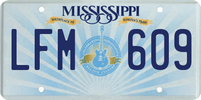 MS license plate LFM609