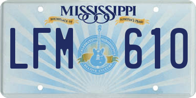 MS license plate LFM610