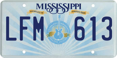MS license plate LFM613
