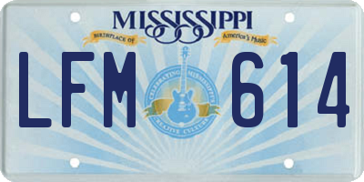 MS license plate LFM614