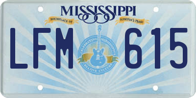 MS license plate LFM615
