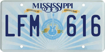 MS license plate LFM616