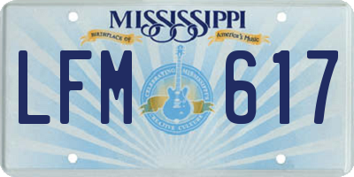 MS license plate LFM617