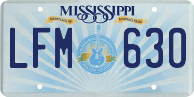 MS license plate LFM630