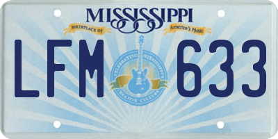 MS license plate LFM633