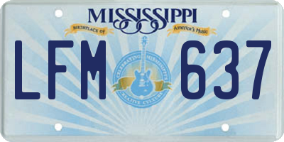 MS license plate LFM637