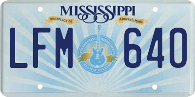 MS license plate LFM640