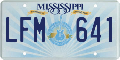 MS license plate LFM641