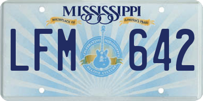 MS license plate LFM642