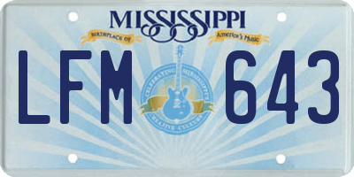 MS license plate LFM643