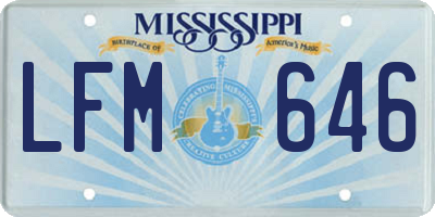 MS license plate LFM646