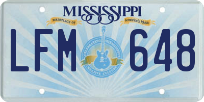 MS license plate LFM648