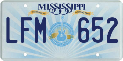 MS license plate LFM652