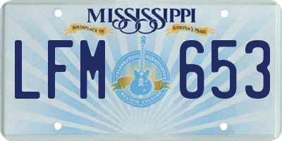 MS license plate LFM653