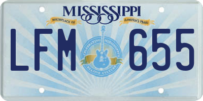 MS license plate LFM655