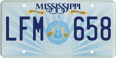MS license plate LFM658