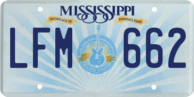 MS license plate LFM662