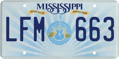 MS license plate LFM663