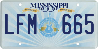 MS license plate LFM665