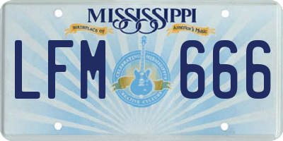 MS license plate LFM666