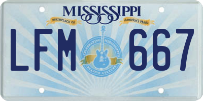 MS license plate LFM667