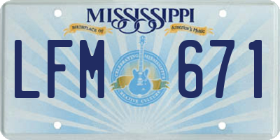 MS license plate LFM671