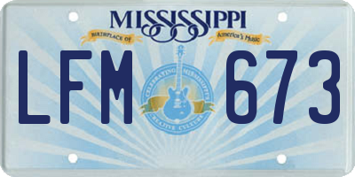MS license plate LFM673