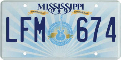 MS license plate LFM674