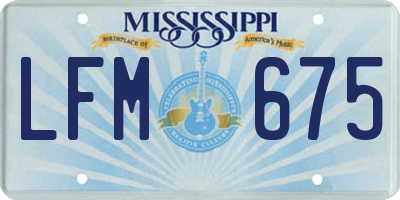 MS license plate LFM675