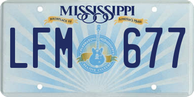 MS license plate LFM677